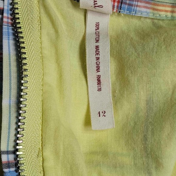 Maeve Yellow Plaid Dress Size 12 - Picture 7 of 10